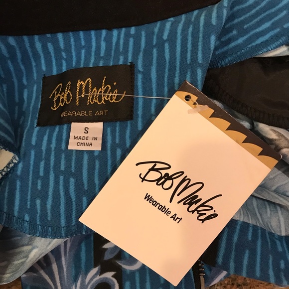 Bob Mackie Wearable Art Jacket Blue Zipper Closure - Picture 15 of 15